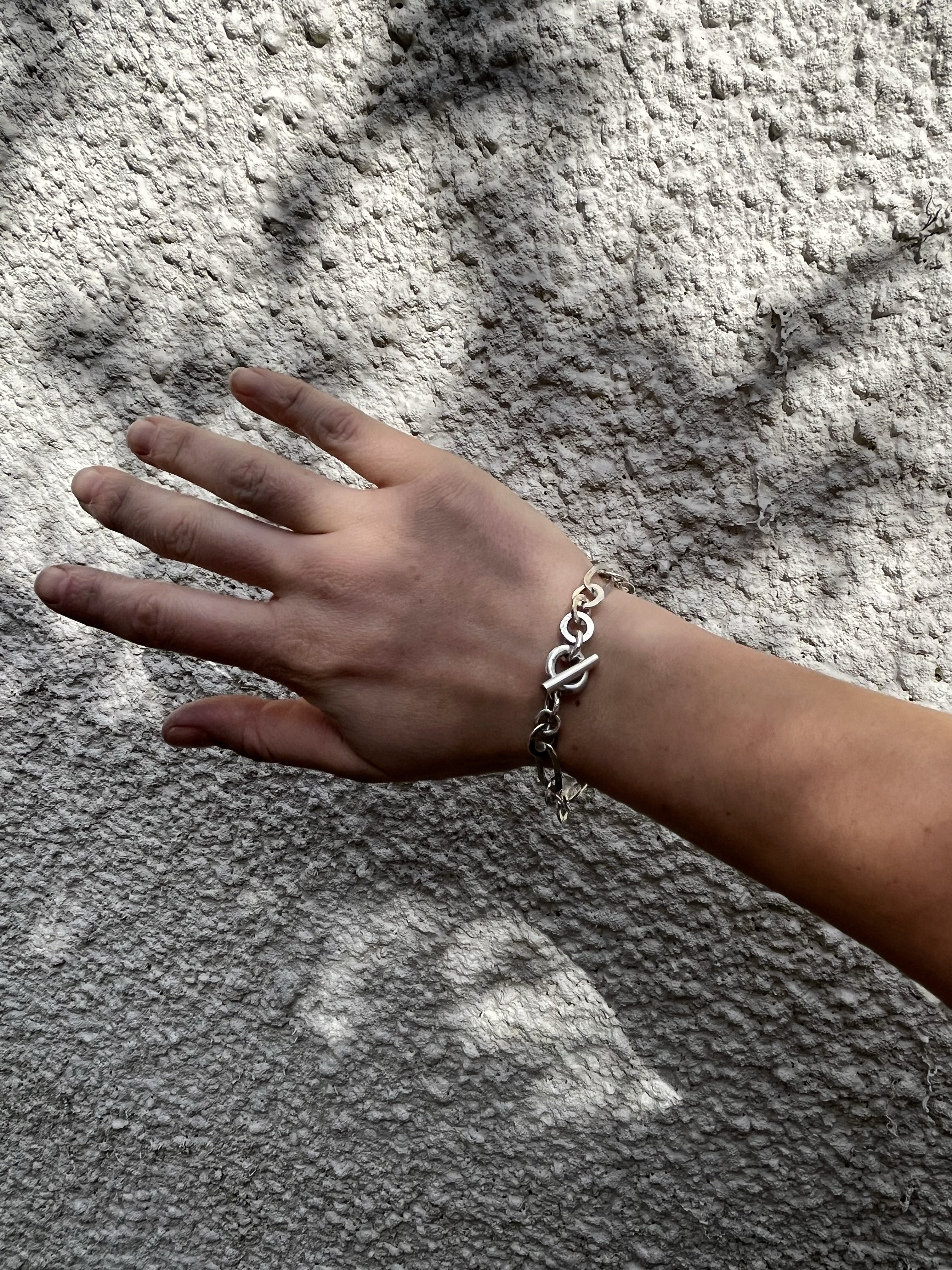 HAMMERED BRACELET / OVAL+CIRCLE LINKS