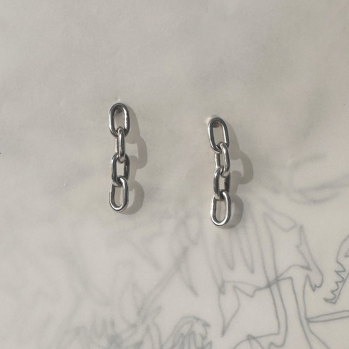 CHUNKY CHAIN STRIP STUDS / 4 LINKS