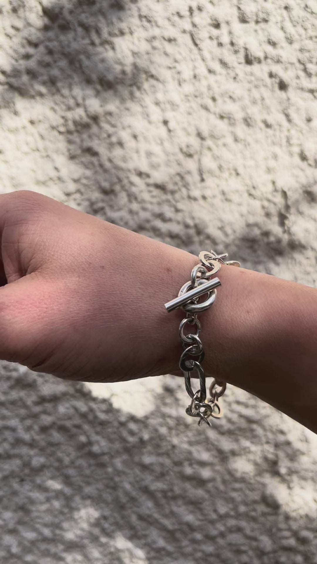 HAMMERED BRACELET / OVAL+CIRCLE LINKS